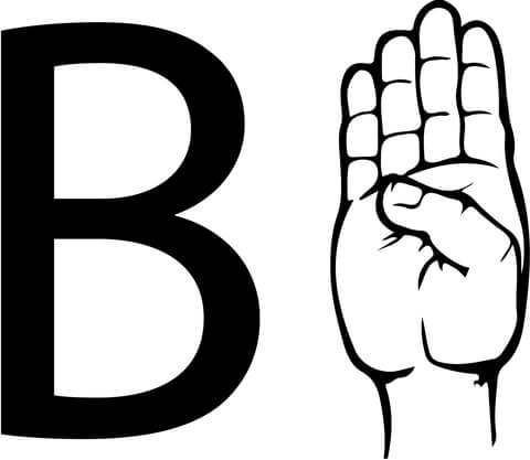 Asl Sign Language Letter B Coloring Page